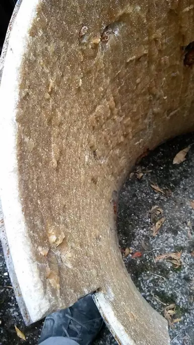 Check out this hot water cylinder which has just an inch of scale!
